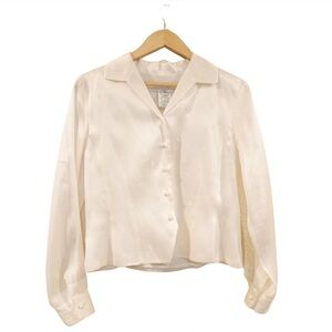 Rena Rowan Vintage Embroidered Silk Button Up